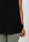 Seventy1 One Size Crochet Back Vest Top, Black
