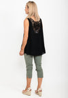 Seventy1 One Size Crochet Back Vest Top, Black