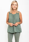 Seventy1 One Size Crochet Back Vest Top, Green