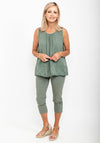 Seventy1 One Size Crochet Back Vest Top, Green