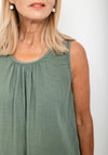 Seventy1 One Size Crochet Back Vest Top, Green