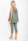 Seventy1 One Size Crochet Back Vest Top, Green