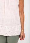 Seventy1 One Size Crochet Back Vest Top, Pink