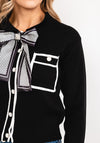 Seventy1 Vintage Inspired Bow Knit Cardigan, Black