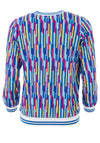 Leon Collection Block Stripe Print Blouse, Blue Multi