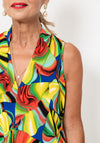 Seventy1 Sleeveless V Neck Print Top, Green Multi