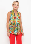 Seventy1 Sleeveless V Neck Leaf Print Top, Multi