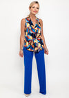Seventy1 Sleeveless V Neck Print Top, Navy Multi