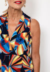 Seventy1 Sleeveless V Neck Print Top, Navy Multi