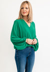 Seventy1 One Size Cropped Long Sleeve Top, Green