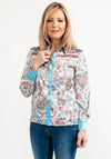 Seventy1 Paisley Print Silk Blend Shirt, Blue Multi