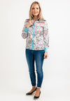 Seventy1 Paisley Print Silk Blend Shirt, Blue Multi