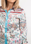 Seventy1 Paisley Print Silk Blend Shirt, Blue Multi