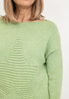 Seventy1 One Size Star Ribbed Star Knit Pullover, Light Green