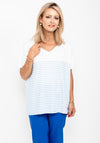 Seventy1 One Size Striped T-Shirt, White & Light Blue
