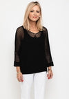 Seventy1 One Size Crochet Star Knit Jumper, Black