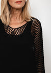 Seventy1 One Size Crochet Star Knit Jumper, Black