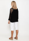 Seventy1 One Size Crochet Star Knit Jumper, Black