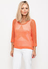 Seventy1 One Size Crochet Star Knit Jumper, Orange