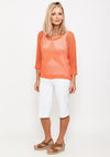 Seventy1 One Size Crochet Star Knit Jumper, Orange