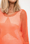Seventy1 One Size Crochet Star Knit Jumper, Orange