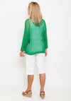 Seventy1 One Size Crochet Star Knit Jumper, Green