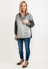 Seventy1 One Size Abstract Metallic Hooded Pullover, Grey