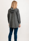 Seventy1 One Size Abstract Metallic Hooded Pullover, Grey
