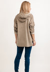 Seventy1 One Size Abstract Metallic Hooded Pullover, Taupe
