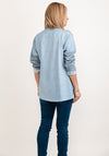 Seventy1 One Size Star & Text Velour Pullover, Blue