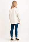 Seventy1 One Size Star & Text Velour Pullover, Cream