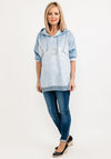 Seventy1 One Size Star & Text Hooded Pullover, Blue