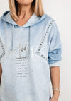 Seventy1 One Size Star & Text Hooded Pullover, Blue