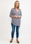Seventy1 One Size Printed Tunic Top, Blue Multi