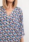 Seventy1 One Size Printed Tunic Top, Blue Multi