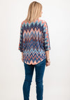 Seventy1 One Size Printed Tunic Top, Navy Multi