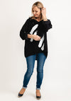 Seventy1 One Size Zip Hood Paint Stroke Pullover, Black