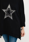 Seventy1 One Size Sequin Star Cotton Pullover, Black