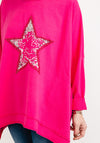 Seventy1 One Size Sequin Star Cotton Pullover, Pink
