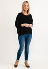 Seventy1 One Size Batwing Sleeve Knit Pullover, Black