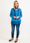 Seventy1 One Size Knit Pullover & Scarf Set, Blue