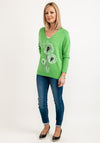 Seventy1 One Size Dandelion Knit Pullover, Green