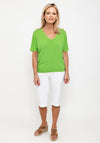 Seventy1 One Size V Neck Fine Knit Top, Green