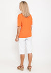 Seventy1 One Size V Neck Fine Knit Top, Orange