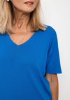 Seventy1 One Size V Neck Fine Knit Top, Royal Blue
