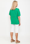 Seventy1 One Size V Neck Linen T-Shirt, Green