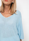 Seventy1 One Size Metallic Detail Knit Jumper, Light Blue
