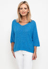 Seventy1 One Size Metallic Detail Knit Jumper, Blue