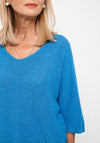 Seventy1 One Size Metallic Detail Knit Jumper, Blue