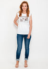 Seventy1 Padded Shoulder Sleeveless T-Shirt, White & Grey